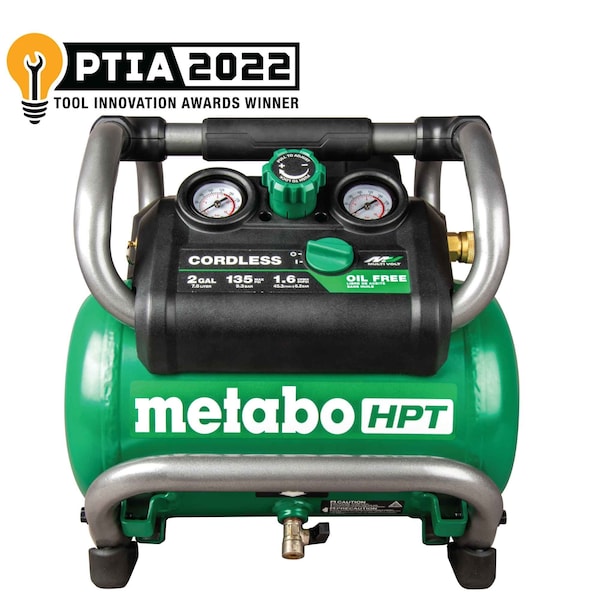 Metabo Hpt 36V MV Cordless Brushless 2 Gallon Air Compressor with Roll Cage Bare EC36DAQ4M - main